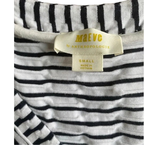 Anthropologie Paladino Maeve blue/ black and white midi stripped dress size S - Picture 12 of 13
